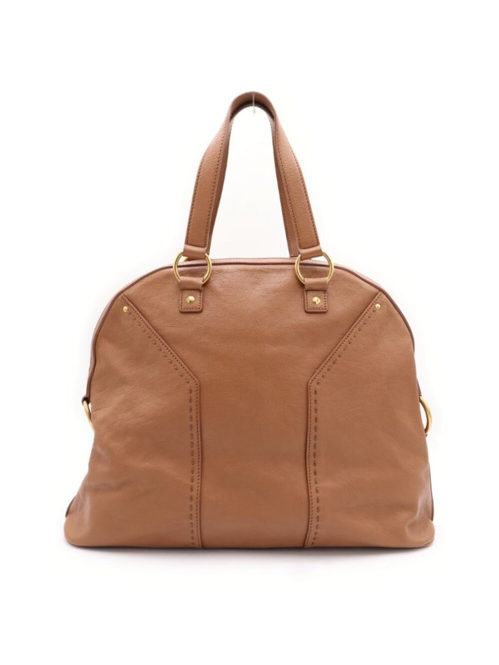 Saint Laurent Boston Bag Brown Leather Gold - Picture 2 of 6